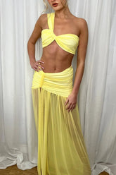 Asymmetrical Crop Top Boho Dress