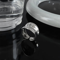 Vintage Textured Silver Open Index Ring