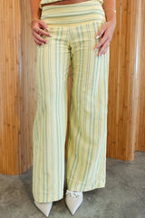 Striped Palazzo Pants Halter Top Two Piece Pants Set