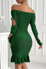Off-Shoulder Slim Bodycon Sweater Dress