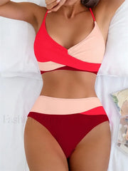 Patchwork String Bikini Set