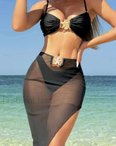 High-Leg Brazilian Skirt Three Piece Set