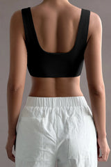 Minimalist Solid U‑Neck Spaghetti Strap Tank Top
