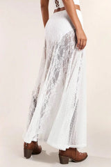 Low Waist Lace Trim Bodycon Pencil Skirt
