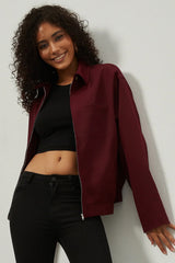 Zip Up Collared Casual Jacket