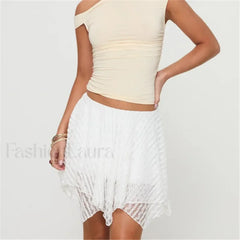 Lace Layered A-Line Skirt