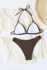 Long Sleeve Strappy Beach Four Piece Swim Set