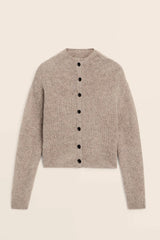 Casual Minimalist Semi-Turtleneck Knit Cardigan