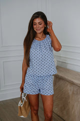 Landon Polka Dot Shorts-Light Blue