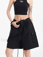 Punk Rose Color Cargo High Waist Short