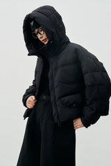Cropped Relaxed Fit Puffer Jacket
