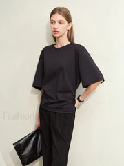 Slightly Elastic Loose Cotton T-Shirt