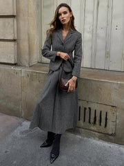Elegant Solid Graceful Button Down Blazer