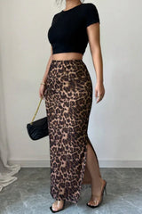 Mesh High Waist Split Casual Skirt
