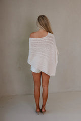 Bella Poncho Sweater-Natural