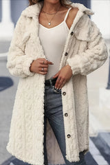 Double Face Plush Lapel Button Overcoat