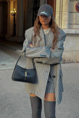 Fashion Striped Suit Blazer Two Piece Set