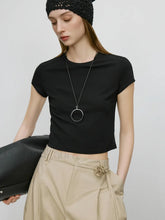 Ice-Feel Slim Black Short Sleeve T-Shirt