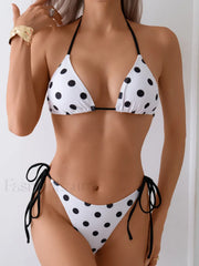 Polka Dot Halter Bikini Set