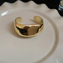 Asymmetrical Twisted Open Cuff Bracelet