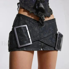 Leather High Waist A-Line Skirt