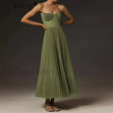 Backless Lace-Up Spaghetti Midi Dress