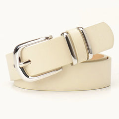 Minimal Textured Double Ring Buckle Waist Belt