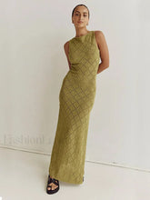 Cut Out Slit Knit Mesh Pareo Tunic Style Cover-ups