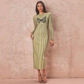 Butterfly Wrap Maxi Midi Dress
