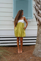 Roxy Mini Dress-Green/White