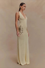Elegant U Neck Solid Sweater Dress