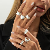 Unisex Irregular Geometric Open Knuckle Ring