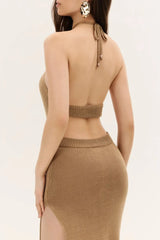 Knit Cutout Metal Ring Boho Dress