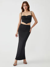 Solid Backless Graceful Two-Piece Skirt Set