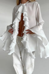 Chiffon Flare Sleeve Blouse