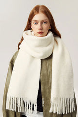 Thick Mohair Fringe Shawl Scarf