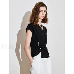 Lyocell Twisted Cotton Short T-Shirt