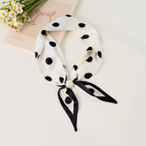 Pearl Magnetic Buckle Polka Dot Neck Ribbon Scarf