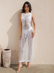 Knitted Transparent Long Dress Cover Up