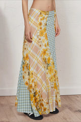 Daisy Floral Asymmetrical Boho Skirt
