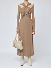 Criss Cross Cut Trendy Out Long Dress
