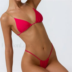 Low Waist Micro Thong Bikini Set