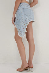 Stylish Design Denim Hot Girl Mini Skirt