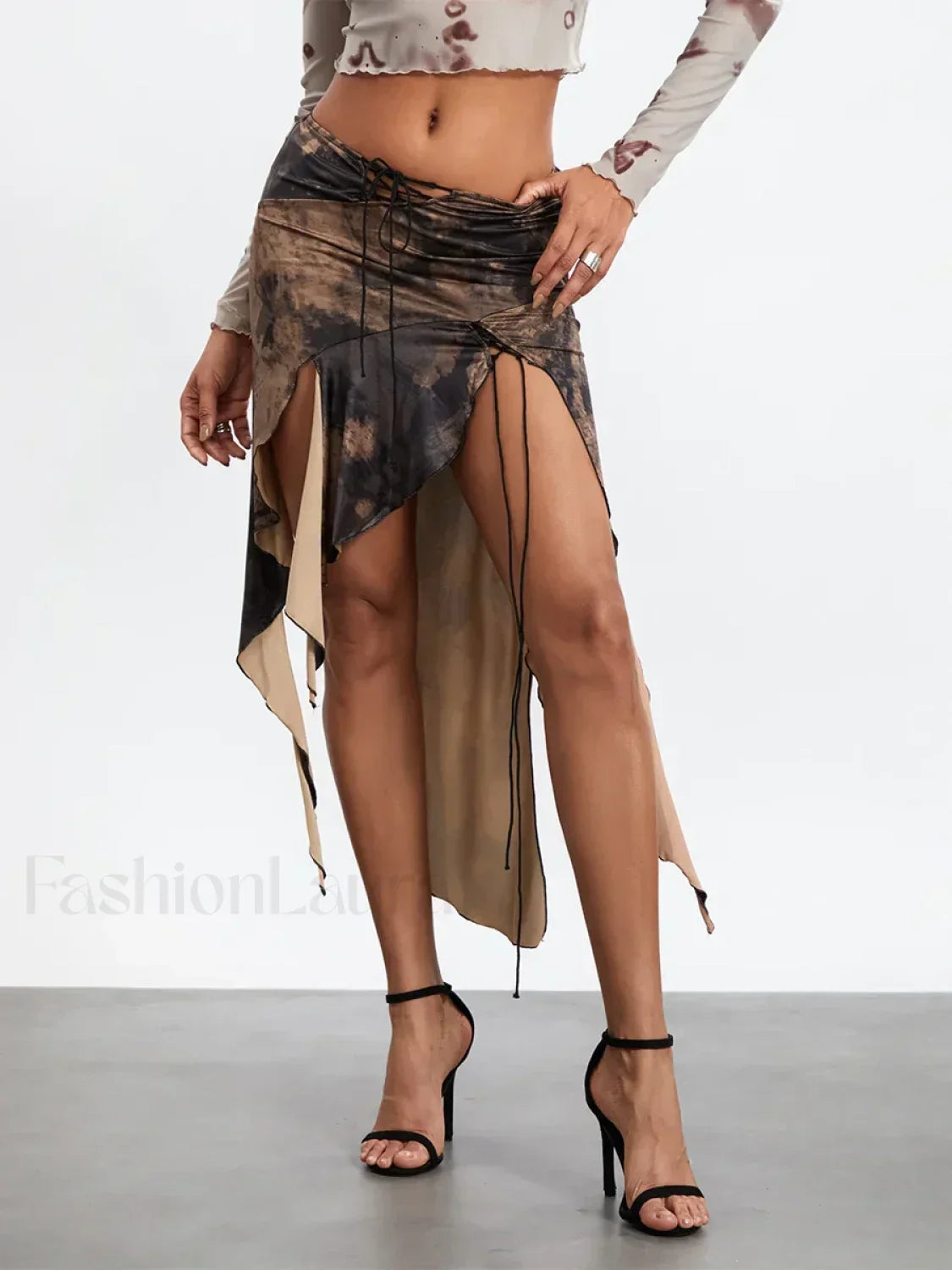 Low Rise Tassel Asymmetrical Retro Skirt