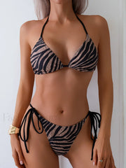 Zebra Triangle String Bikini Set