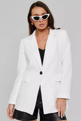 Single Button Loose Fit Blazer