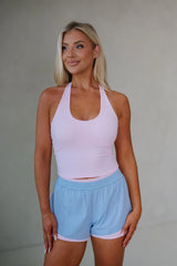 Logan Scoop Neck Halter Top-Light Pink