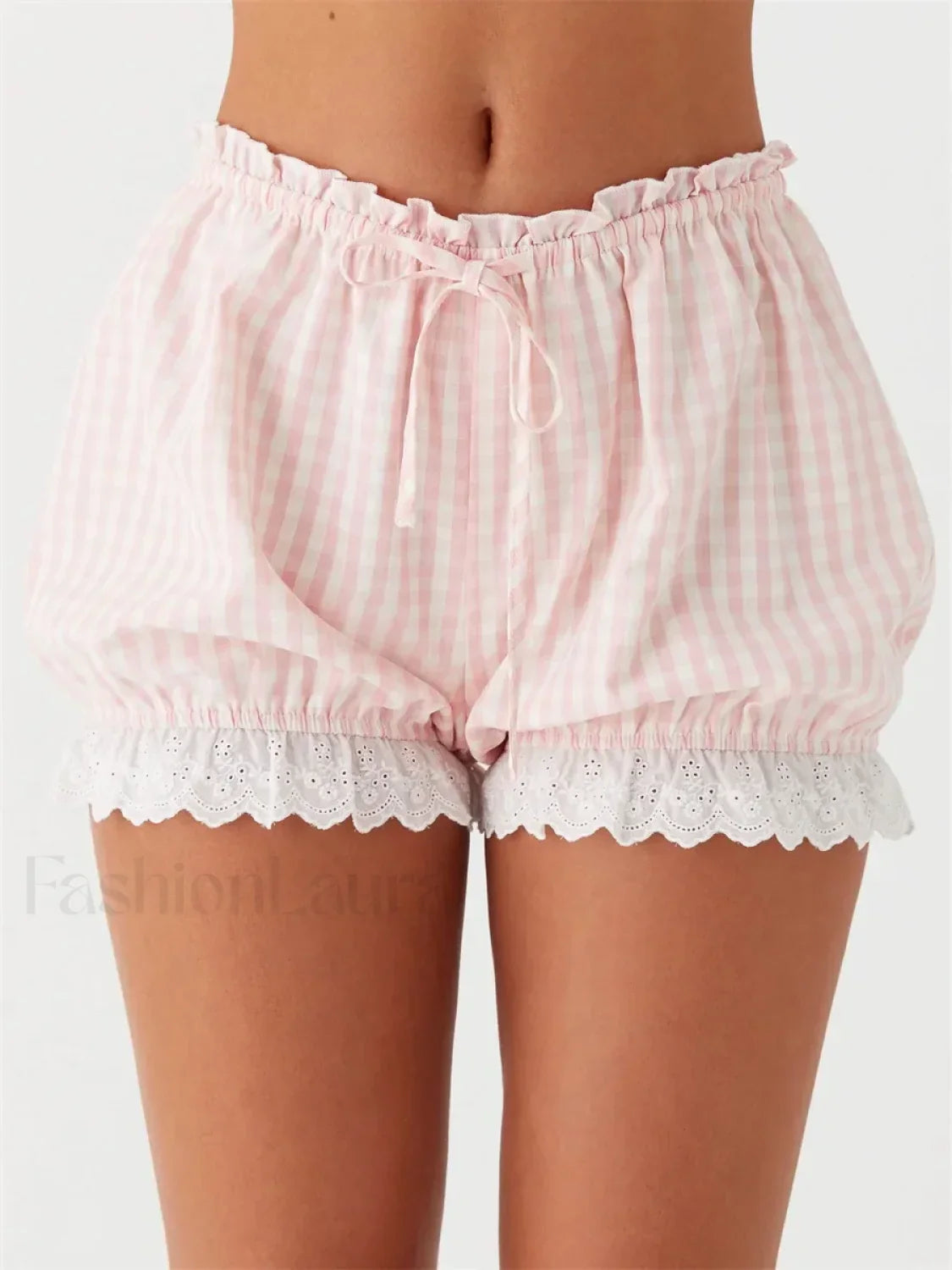 Lace Trim Casual Plaid Bloomers Lolita Cosplay Short