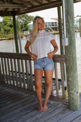 Cori Lace Detail Top-Off White