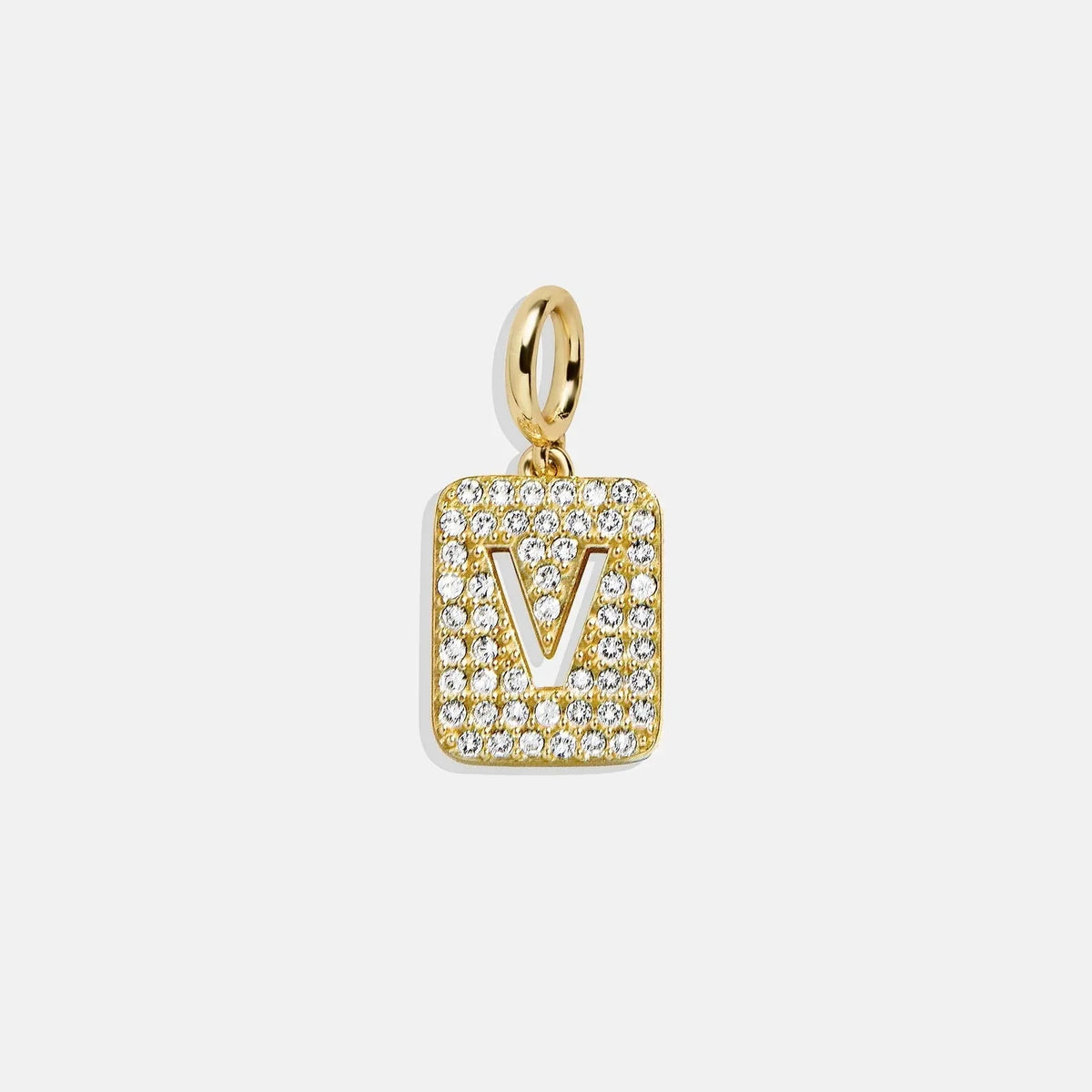 Block Pavé Initial Cluster Charm - V